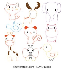 animals worksheet vector design