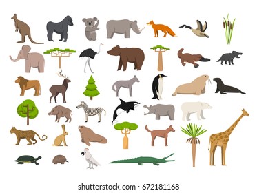 Animals World Protected Area Hunting Ground Stock Vector (Royalty Free ...