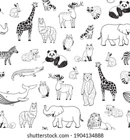 Animales del mundo sin soldadura vectorial