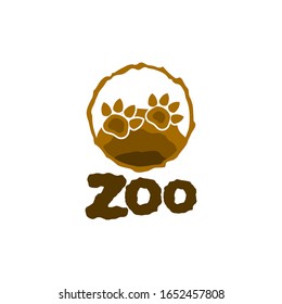 animamal foot logo concept, zoo logo