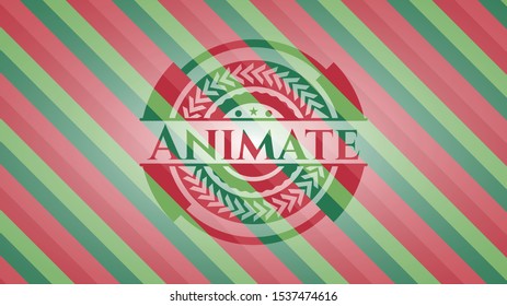 Animate  christmas style badge. Vector Illustration. Detailed.
