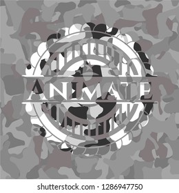 Animate  grey camouflaged emblem