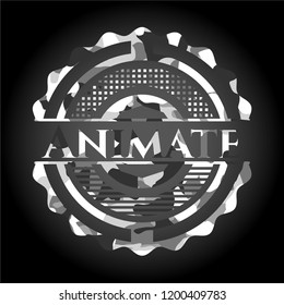 Animate  on grey camouflaged texture