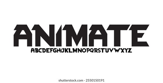 Animate, Sport Modern Italic Alphabet Font. Typography urban style fonts for technology, digital, movie logo design. vector illustration
