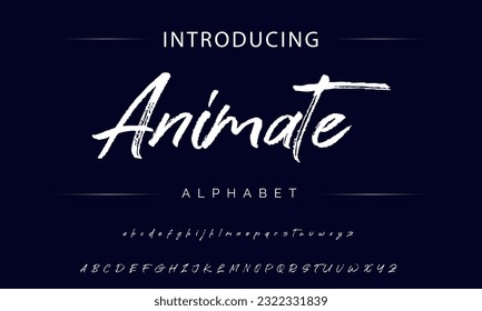 Animate Stylish brush painted an uppercase vector letters, alphabet, typeface.