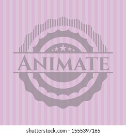 Animate  vintage pink emblem. Vector Illustration. Detailed.