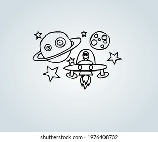 animated abstract space object for illustration