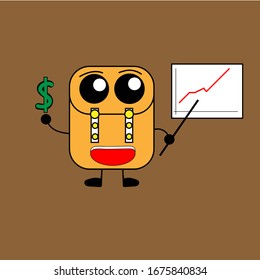 animated bag carrying a dollar bill