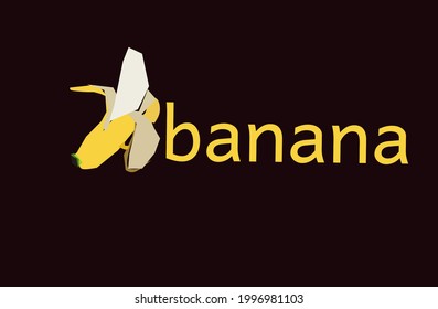 Animated Banana Fruit Vector On Black Background