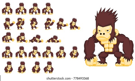 Animated big ape game character