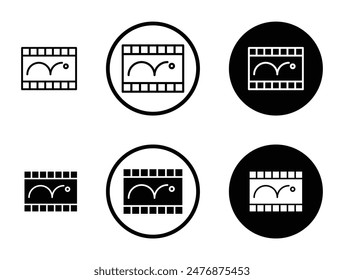 Conjunto de iconos de contorno y relleno negro animado