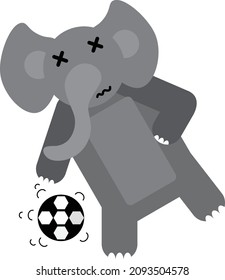 Animated Cartoon Elephant Playing Ball