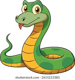 Animated Cartoon Snake Illustration Vector