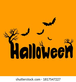 Animated cartoon spooky creatures halloween card . scary background vector