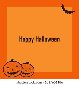 Animated cartoon spooky creatures halloween card . scary background vector