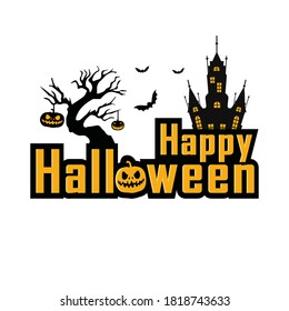Animated cartoon spooky creatures halloween card . scary background vector