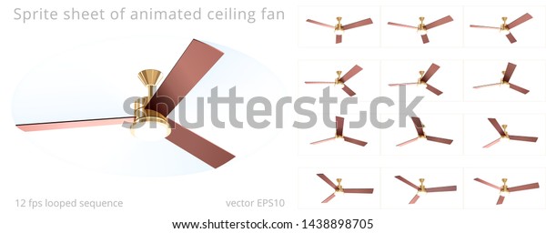Animated Ceiling Fan Vector 3d Model Stock Vector Royalty