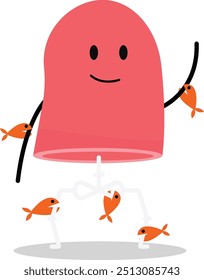 Animated character designs with silly and stupid behavior and expressions with a variety of good color variants, suitable for use as stickers, template backgrounds and so on