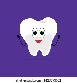 Animated character of a happy and healthy molar tooth. vector, illustration.