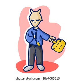 Animated characters, killer teacher who is teaching, cartoon art illustrations