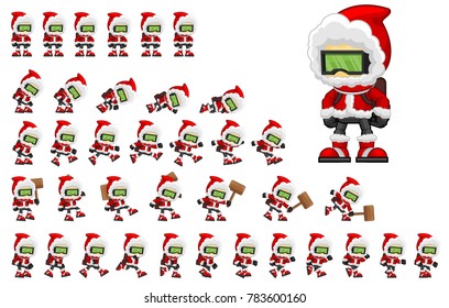 Animated Christmas boy game character for creating winter video games