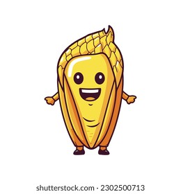 animated corn cob with a cape and a superhero outfit