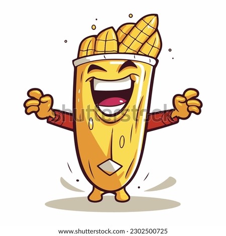 animated corn cob with a cape and a superhero outfit
