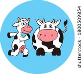 Animated Cute Dairy Cow Vector