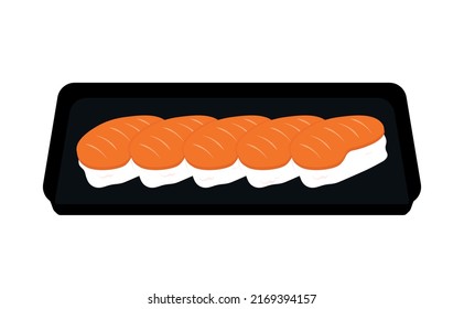 Animated Cute Sushi In Cartoon Icon Vector Illustration Design With White Background