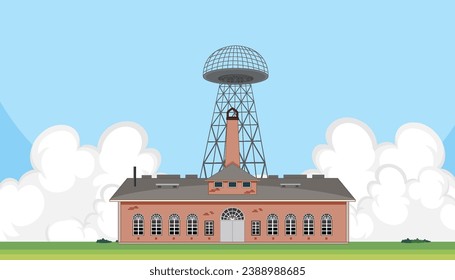 An animated depiction of the iconic Wardenclyffe Tower