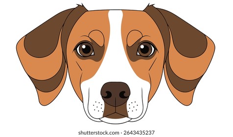 The Animated Dog Face Featuring Different Shades of Brown White and Black Coloring
