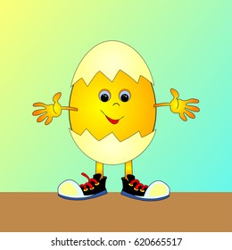 Animated eggs. Cartoon Easter egg. Abstract the egg. Vector illustration.