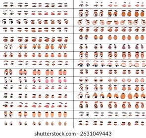 Animated Eye Blink Expressions | Cartoon Vector Eyes Pack for Character Animation