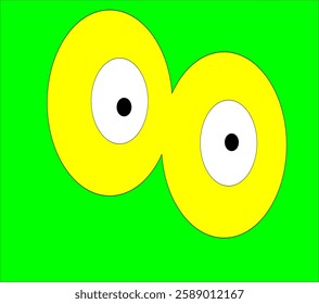 Animated eye symbol on a green background