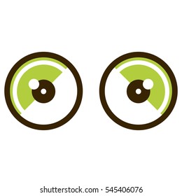 Animated eyes. Pupils. Vector illustration isolated on white background.