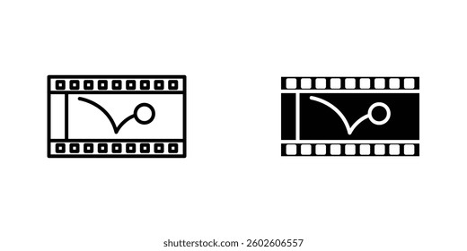 Animated flat Icons in line outline and flat solid style on white background