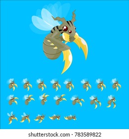 Animated flying insect for action video games