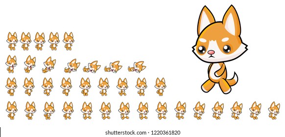 Animated Ginger Dog Game Character For Creating Adventure Video Games