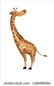 Animated Giraffe On A White Background