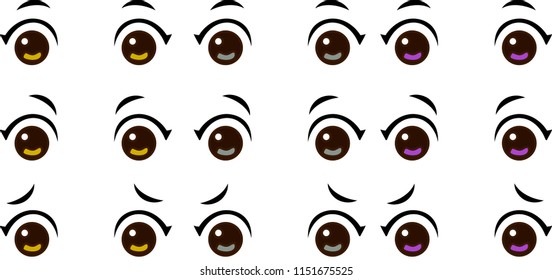 Animated girl's eyes set 1