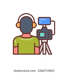 Animated Graph Filled Icons , Vector illustration