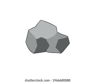 Animated Gray Rock Icon Vector