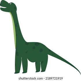 Animated Green Dinosaur Illustration On White Background