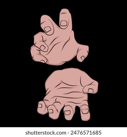 Animated hand in attack position.