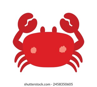 Animierte Handzeichnung Krabben Clipart Icon Vektorillustration isoliert auf weißem Hintergrund für Kinder und Kinder Sea Animal Book