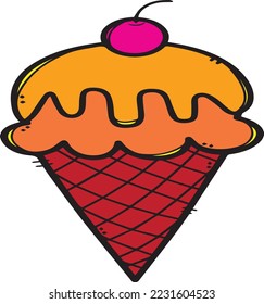 Animated ice cream model made of bright colours 