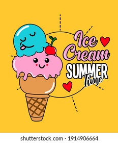 
ANIMATED ICE CREAM IN SUMMER TIME