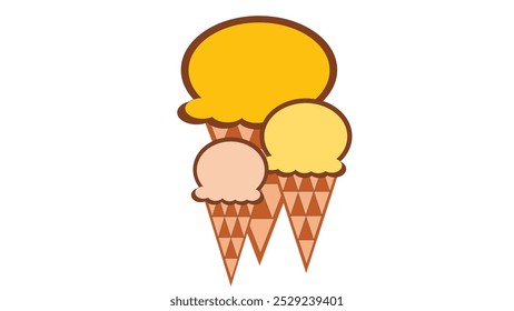 animated ice cream vector illustration