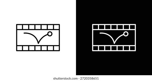 Iconos animados Vector blanco y negro, conjunto de iconos de línea.