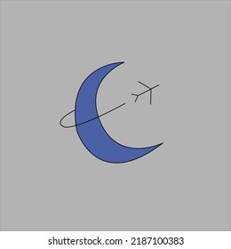 Animated Illustration Of A Plane Passing Through The Moon